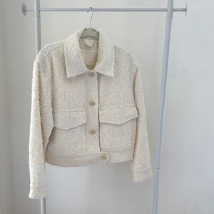 New Arket Women's Cream Textured Jacket